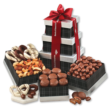 Magical Moments Sweets Gift Choclate & Nuts Tower Set - 6" L x 5" W x 8.5" H